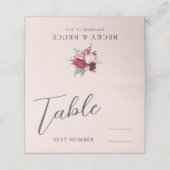Romantic Pink Wedding プレイスカード (外部開封)