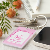 Romantic Pink Wedding Organizer Business Promotion キーホルダー (正面右)