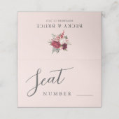 Romantic Pink Wedding Seat プレイスカード (外部開封)