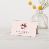 Romantic Pink Wedding Seat プレイスカード (裏面)