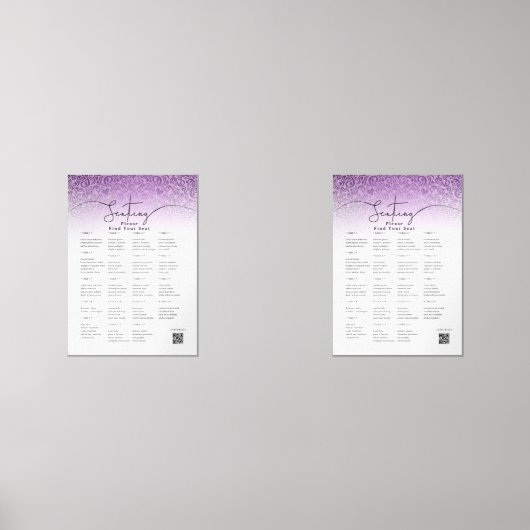 Romantic Pink Wedding Seating Chart (正面)