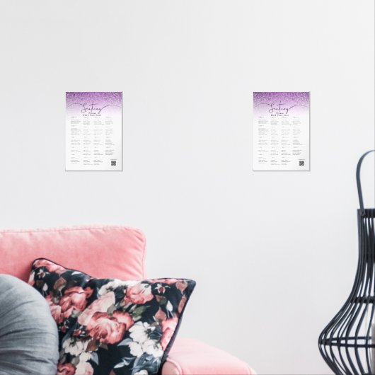 Romantic Pink Wedding Seating Chart (リビング)