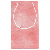 Romantic Pink Whimsical Heart Pattern  スモールペーパーバッグ (裏面)