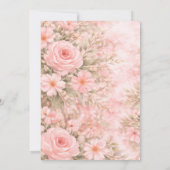 Romantic Pink Wildflower Baby Shower Thank You サンキューカード (裏面)