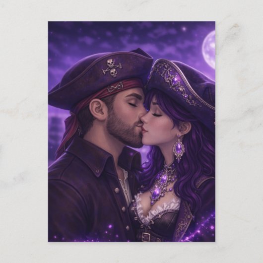 Romantic Pirate Couple Postcard ポストカード (正面)