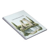 Romantic Pond Floral White Stones Enjoy Moments ノートブック (右側)