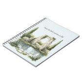 Romantic Pond Floral White Stones Enjoy Moments ノートブック (左側)