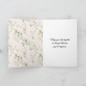 Romantic Pretty Blush Flowers Wedding カード (内部)