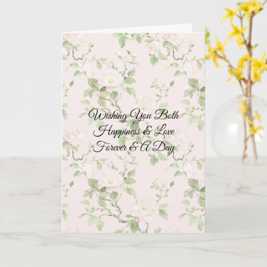 Romantic Pretty Blush Flowers Wedding カード (黄色い花)