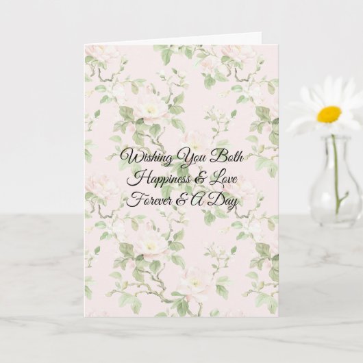 Romantic Pretty Blush Flowers Wedding カード (小さな植物)
