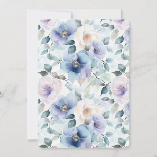 Romantic Pretty Lavender Flowers Birthday 招待状 (裏面)