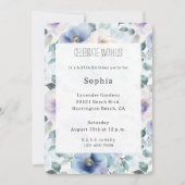 Romantic Pretty Lavender Flowers Birthday 招待状 (正面)