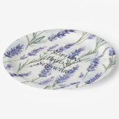 Romantic Pretty Lavender Flowers Bridal Shower ペーパープレート (アングル)