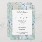 Romantic Pretty Lavender Flowers Bridal Shower 招待状 (正面/裏面)