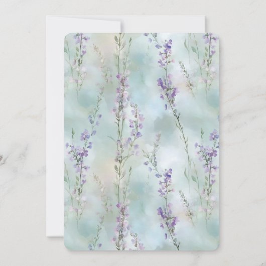 Romantic Pretty Lavender Flowers Bridal Shower 招待状 (裏面)