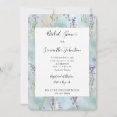 Romantic Pretty Lavender Flowers Bridal Shower 招待状 (正面)