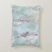Romantic Pretty Lavender White Flowers アクセントクッション (裏面(縦))