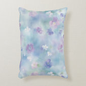 Romantic Pretty Lavender White Flowers アクセントクッション (正面(垂直))