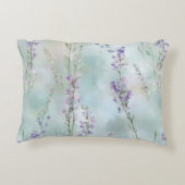 Romantic Pretty Lavender White Flowers アクセントクッション (裏面)