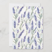 Romantic Pretty Purple Lavender Floral Birthday 招待状 (裏面)