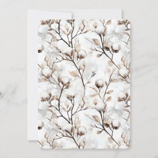 Romantic Pretty White Flowering Tree Baby Shower 招待状 (裏面)