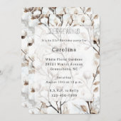 Romantic Pretty White Flowering Tree Birthday 招待状 (正面/裏面)