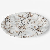 Romantic Pretty White Flowering Tree Wedding ペーパープレート (アングル)