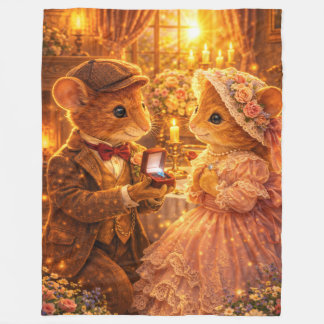 Romantic Proposal Couple Gift Engagement Love フリースブランケット