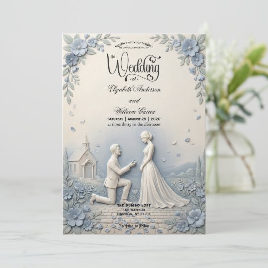 Romantic Proposal Scene Wedding   招待状 (スタンド正面)