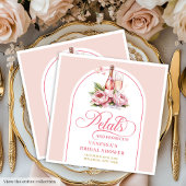 Romantic Prosecco Petals Blush and Gold Napkins