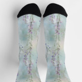 Romantic Purple Blue Floral   ソックス (上部)