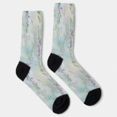 Romantic Purple Blue Floral   ソックス (右)