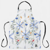 Romantic purple botanical wallpaper エプロン (正面)