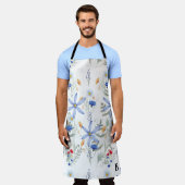 Romantic purple botanical wallpaper エプロン (着用した状態)