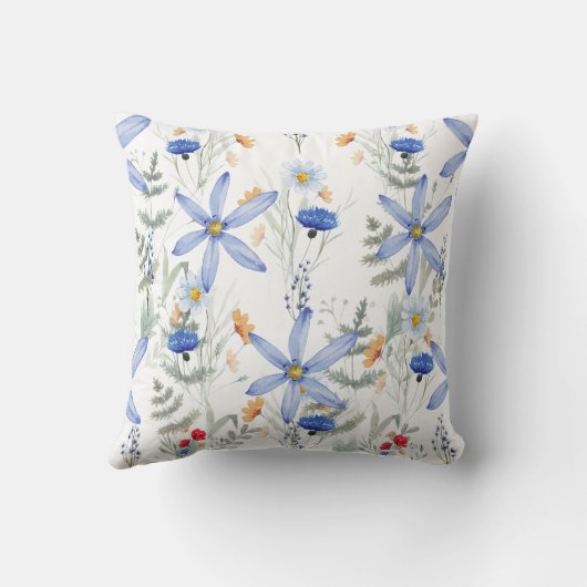 Romantic purple botanical wallpaper クッション (裏面)