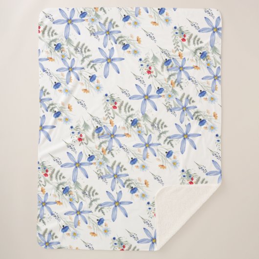 Romantic purple botanical wallpaper シェルパブランケット (正面)