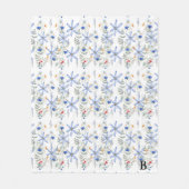 Romantic purple botanical wallpaper フリースブランケット (正面)