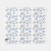 Romantic purple botanical wallpaper フリースブランケット (正面(横))