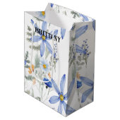 Romantic purple botanical wallpaper ミディアムペーパーバッグ (正面アングル)