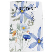 Romantic purple botanical wallpaper ミディアムペーパーバッグ (正面)