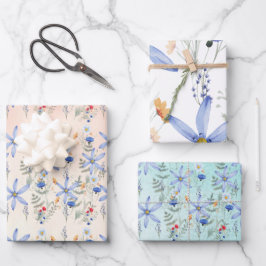 Romantic purple botanical wallpaper ラッピングペーパーシート