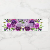 Romantic Purple Floral ペットボトルラベル (シングルラベル)