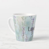 Romantic Purple Floral Love カフェラテマグ (左アングル)