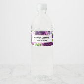 Romantic Purple Floral  Water Bottle Label ペットボトルラベル (正面)
