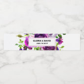 Romantic Purple Floral  Water Bottle Label ペットボトルラベル (シングルラベル)