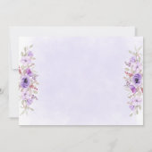 Romantic Purple Floral Wedding Save the Date 招待状 (裏面)