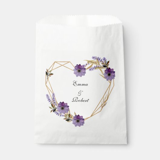  Romantic purple flower bouquet abstract backgrou フェイバーバッグ (正面)