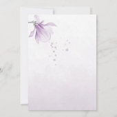 romantic purple flowers botanical wedding 招待状 (裏面)