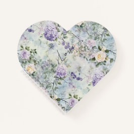 Romantic Purple Lavender Cream Floral ノートブック