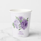 romantic purple lavender flowers green leaves 紙コップ (裏面)